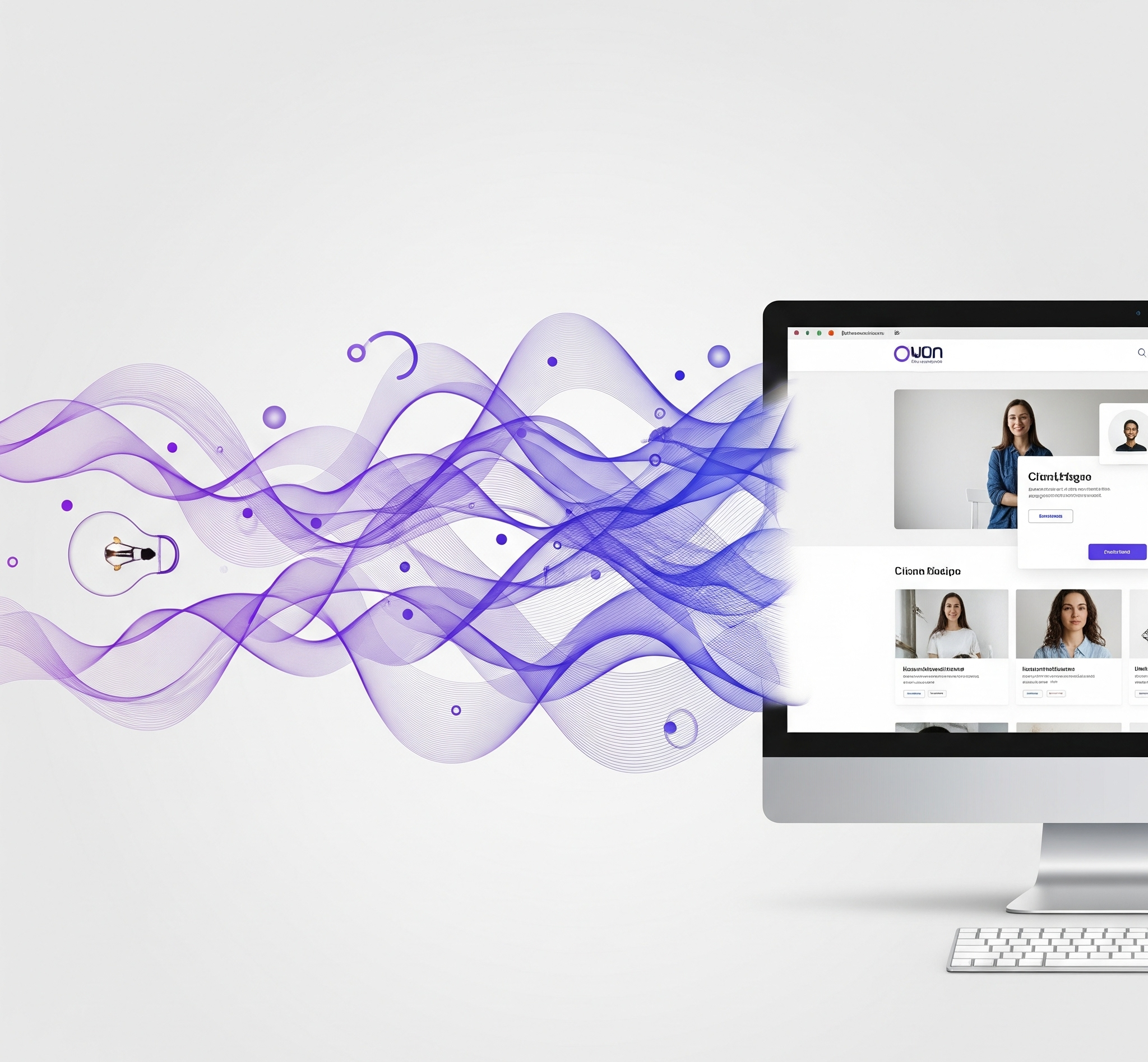 Two people collaborating on a web design project